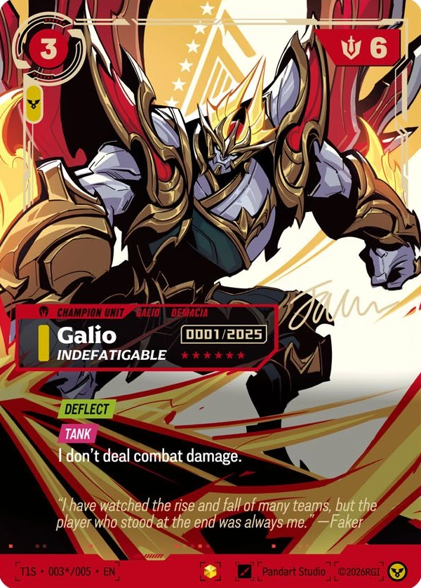 Galio, Indefatigable, Faker's serialized signature card